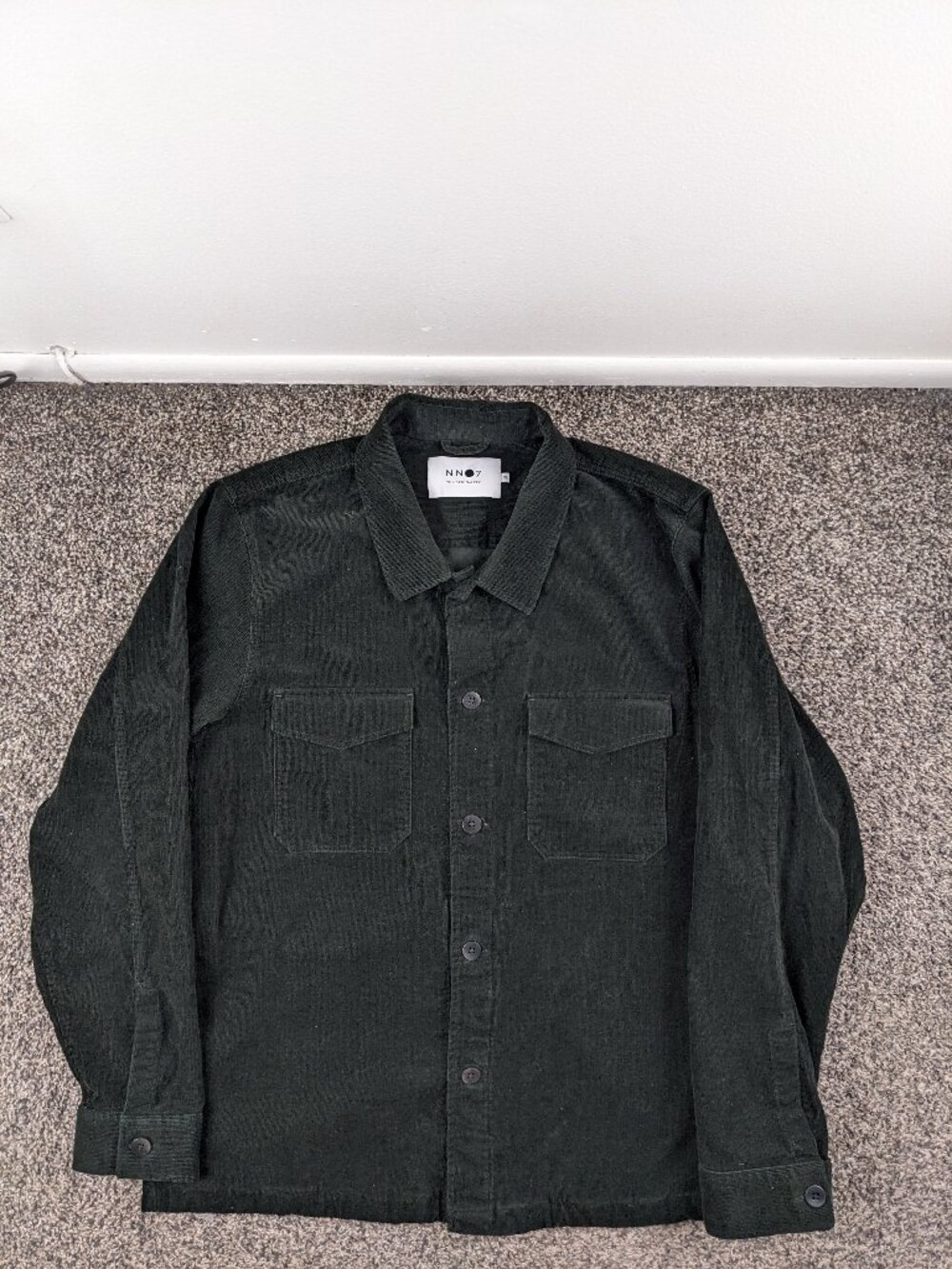 NN07 No Nationality Shirt Jacket Bernard Corduroy Dark Army Green Mens XL